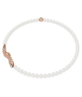 Nice - Blanc Doré Rose - Plume - Collier - Swarovski en ligne des produits 