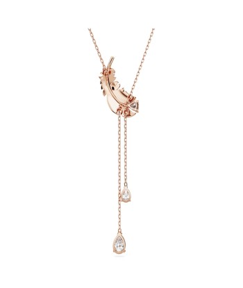 Nice - Blanc Doré Rose - Plume - Collier en Y - Swarovski l'achat 