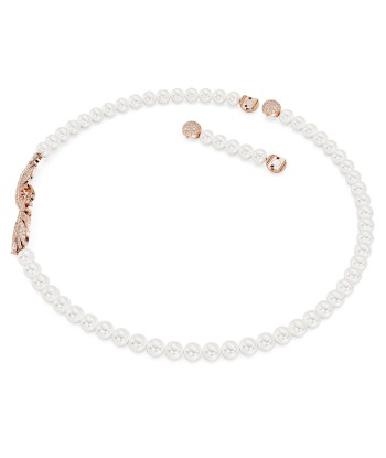 Nice - Blanc Doré Rose - Plume - Collier - Swarovski en ligne des produits 