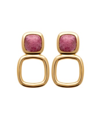 Rhodonite - Plaqué Or - Boucles d'Oreilles JUSQU'A -70%! 