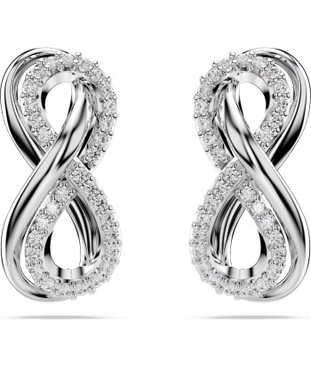 Hyperbola - Blanc Argenté - Infini - Boucles d'oreilles - Swarovski rembourrage situé sous