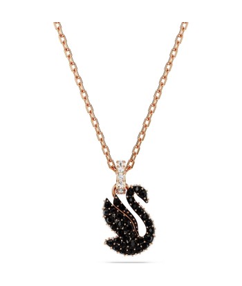 Iconic Swan - Petit - Noir Rosé - Pendentif - Swarovski offre 