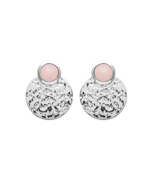 Quartz Rose - Argent - Boucles d'oreilles 2 - 3 jours ouvrés.