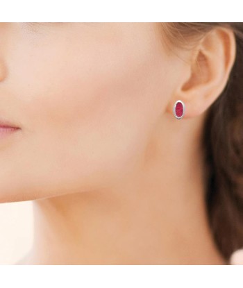 Rhodonite - Argent - Boucles d'oreilles de France