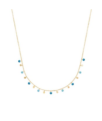 Breloque - Bleu - Collier - Plaqué Or du meilleur 