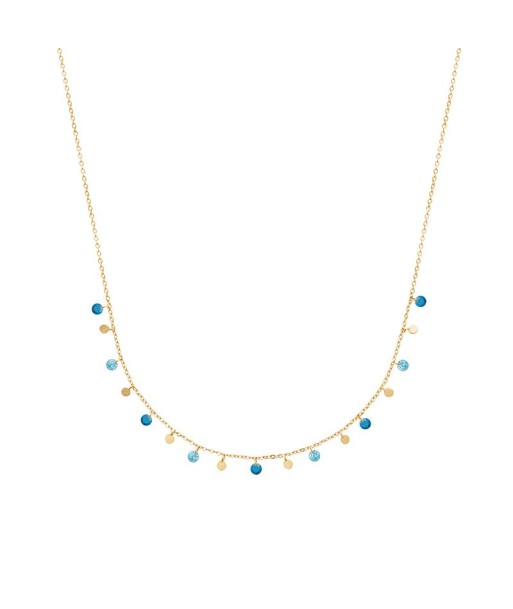 Breloque - Bleu - Collier - Plaqué Or du meilleur 