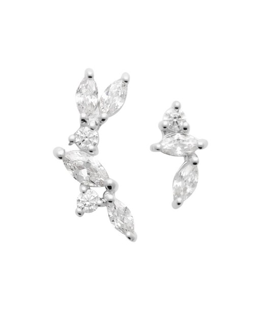 Asymétrique - Boucles d'oreilles - Argent JUSQU'A -70%! 