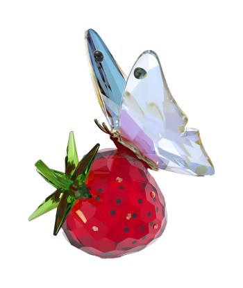 Idyllia - Papillon et Fraise - Figurine - Swarovski en stock