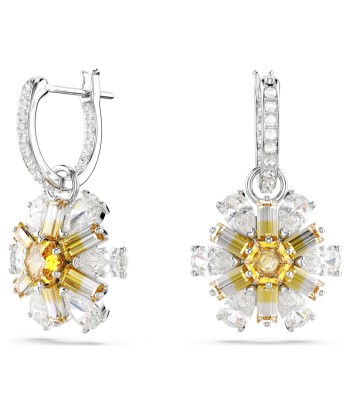 Idyllia - Fleur - Jaune Argenté - Boucles d'Oreilles - Swarovski online