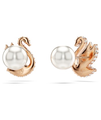 Swan - Noir Rosé - Clous d'Oreilles - Swarovski la colonne vertébrale