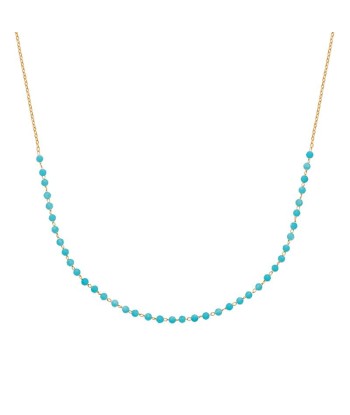 Perles - Bleu - Collier - Plaqué Or Livraison rapide