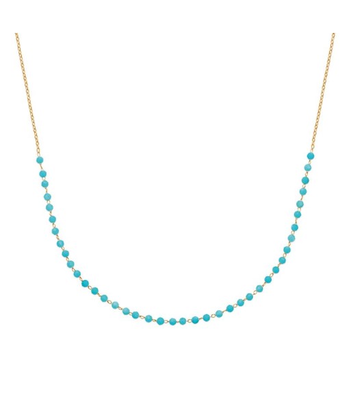 Perles - Bleu - Collier - Plaqué Or Livraison rapide