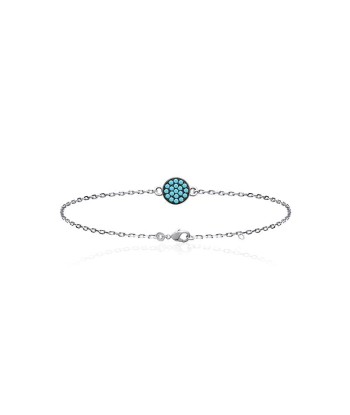 Médaillon Bleu - Bracelet - Argent pas chere