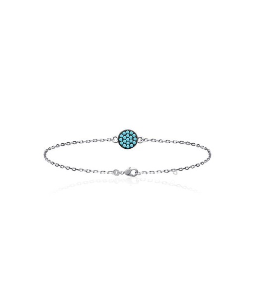 Médaillon Bleu - Bracelet - Argent pas chere