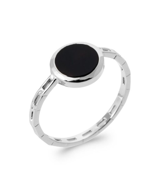 Agate Noire - Bague en Argent - Azuline Dans la société mordern