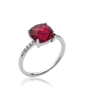 Solitaire - Rouge - Bague en Argent - Azuline est présent 