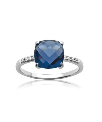 Solitaire - Bleu - Bague en Argent - Azuline Pour