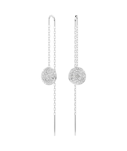 Meteora - Blanc Argenté - Boucles d'Oreilles - Swarovski en linge