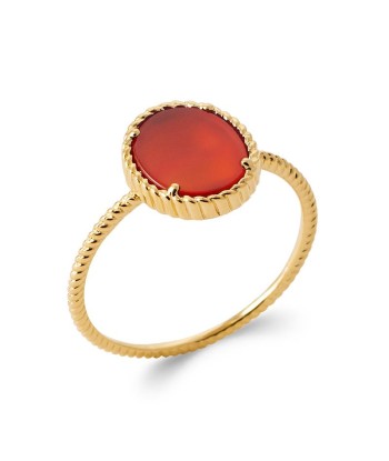 Agate Rouge - Bague en Plaqué Or - Azuline pour bénéficier 