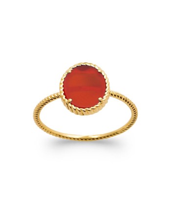 Agate Rouge - Bague en Plaqué Or - Azuline pour bénéficier 