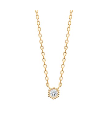 Solitaire - Collier - Plaqué Or Véritable concentré