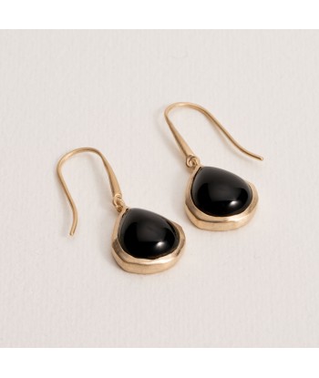 Isaure - Agate Noire - Boucles d'Oreilles en Plaqué Or - Ana et Cha sélection de produits