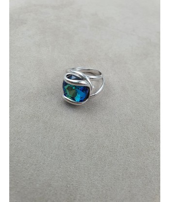 Musa - Bleu Bermudes - Argenté - Bague - Andrea Marazzini en stock