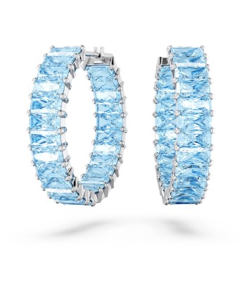 Matrix - Bleu Argenté - Boucles d'oreilles - Swarovski Paris Déstockage Promo