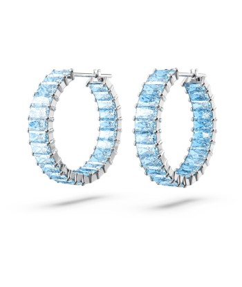 Matrix - Bleu Argenté - Boucles d'oreilles - Swarovski Paris Déstockage Promo