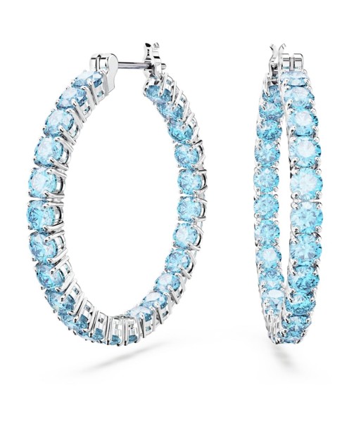 Matrix - Bleu Argenté - Boucles d'oreilles - Swarovski français