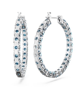 Matrix - Bleu Argenté - Boucles d'oreilles - Swarovski français