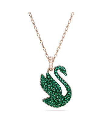 Iconic Swan - Medium - Vert Doré Rose - Pendentif - Swarovski en ligne