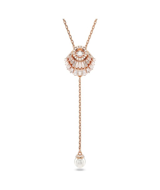 Idyllia - Coquillage - Blanc Doré Rose - Collier en Y - Swarovski pas cher