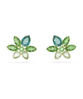 Gema - Fleur - Vert Doré - Boucles d'oreilles - Swarovski Comparez plus de prix