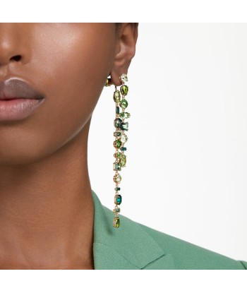 Gema - Asymétrique - Vert Doré - Boucles d'oreilles - Swarovski pour bénéficier 