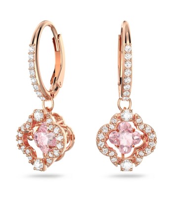 Sparkling Dance - Trèfle - Blanc Doré Rose - Boucles d'oreilles - Swarovski la livraison gratuite