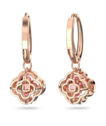 Sparkling Dance - Trèfle - Blanc Doré Rose - Boucles d'oreilles - Swarovski la livraison gratuite