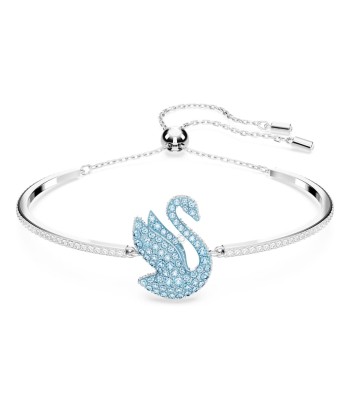 Iconic Swan - Bleu Argenté - Bracelet Jonc - Swarovski en stock