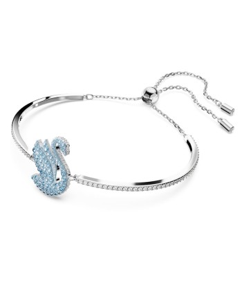 Iconic Swan - Bleu Argenté - Bracelet Jonc - Swarovski en stock