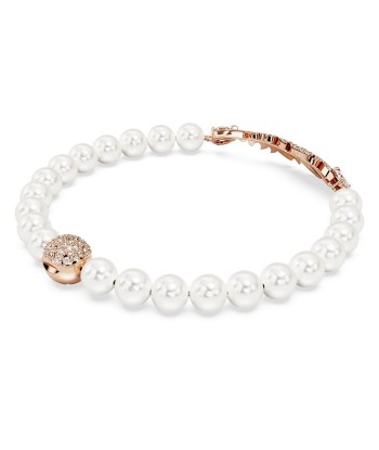 Nice - Blanc Doré Rose - Plume - Taille M - Bracelet - Swarovski sur le site 