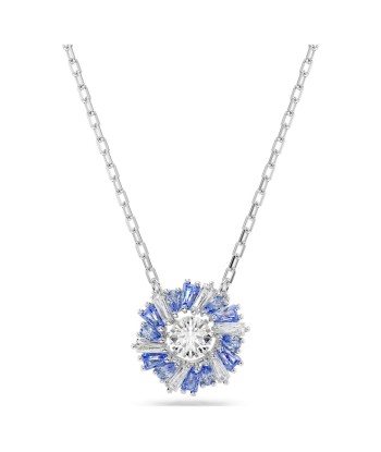 Idyllia - Fleur - Bleu Argenté - Pendentif - Swarovski JUSQU'A -70%! 