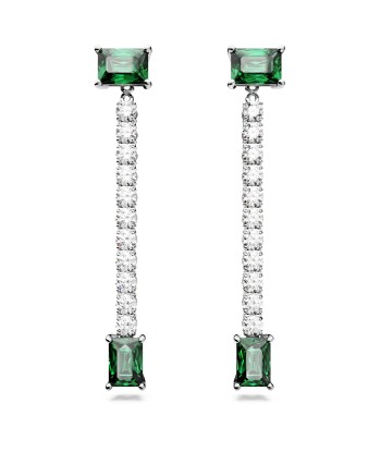 Matrix - Tennis - Vert Argenté - Boucles d'oreilles - Swarovski en linge