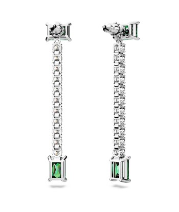 Matrix - Tennis - Vert Argenté - Boucles d'oreilles - Swarovski en linge