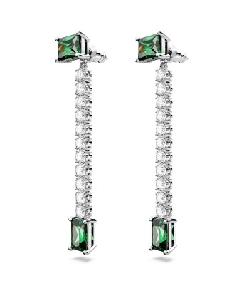 Matrix - Tennis - Vert Argenté - Boucles d'oreilles - Swarovski en linge