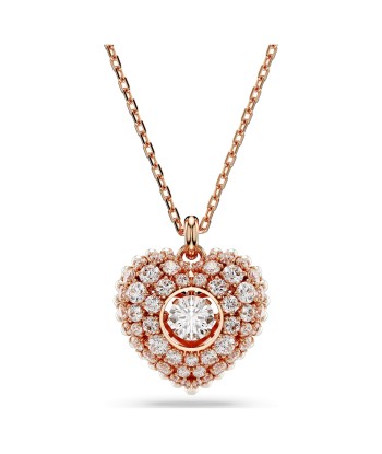 Hyperbola - Rose Doré Rose - Coeur - Collier - Swarovski de pas cher