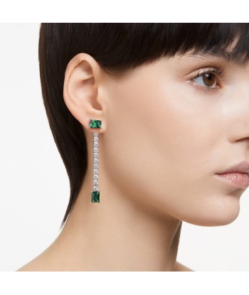 Matrix - Tennis - Vert Argenté - Boucles d'oreilles - Swarovski en linge