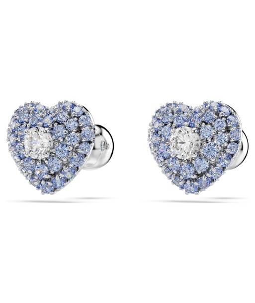 Hyperbola - Bleu Argenté - Cœur - Boucles d'oreilles - Swarovski Les magasins à Paris