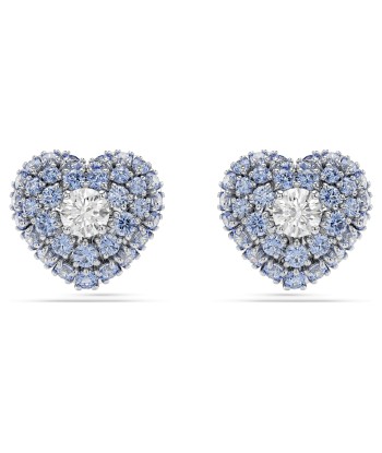 Hyperbola - Bleu Argenté - Cœur - Boucles d'oreilles - Swarovski Les magasins à Paris