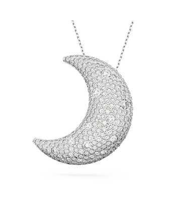 Luna - Blanc Argenté - Sautoir - Swarovski pas cher