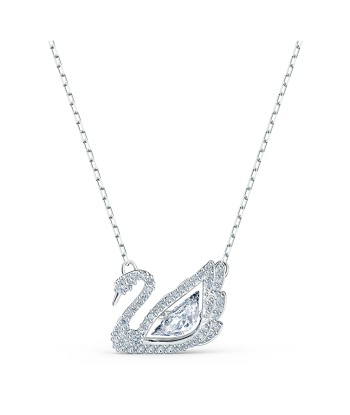 Dancing Swan - Blanc Argenté - Collier - Swarovski Pour